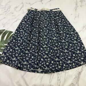 Capistrano Womens Vintage 90s Midi Skirt Size 20 Blue White Floral Button Pocket